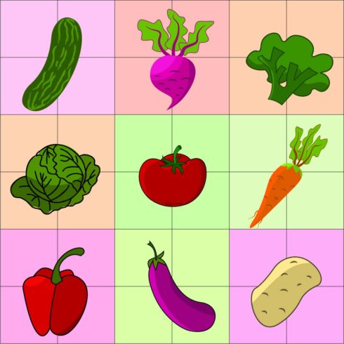 colorful vegetable illustration cover image.
