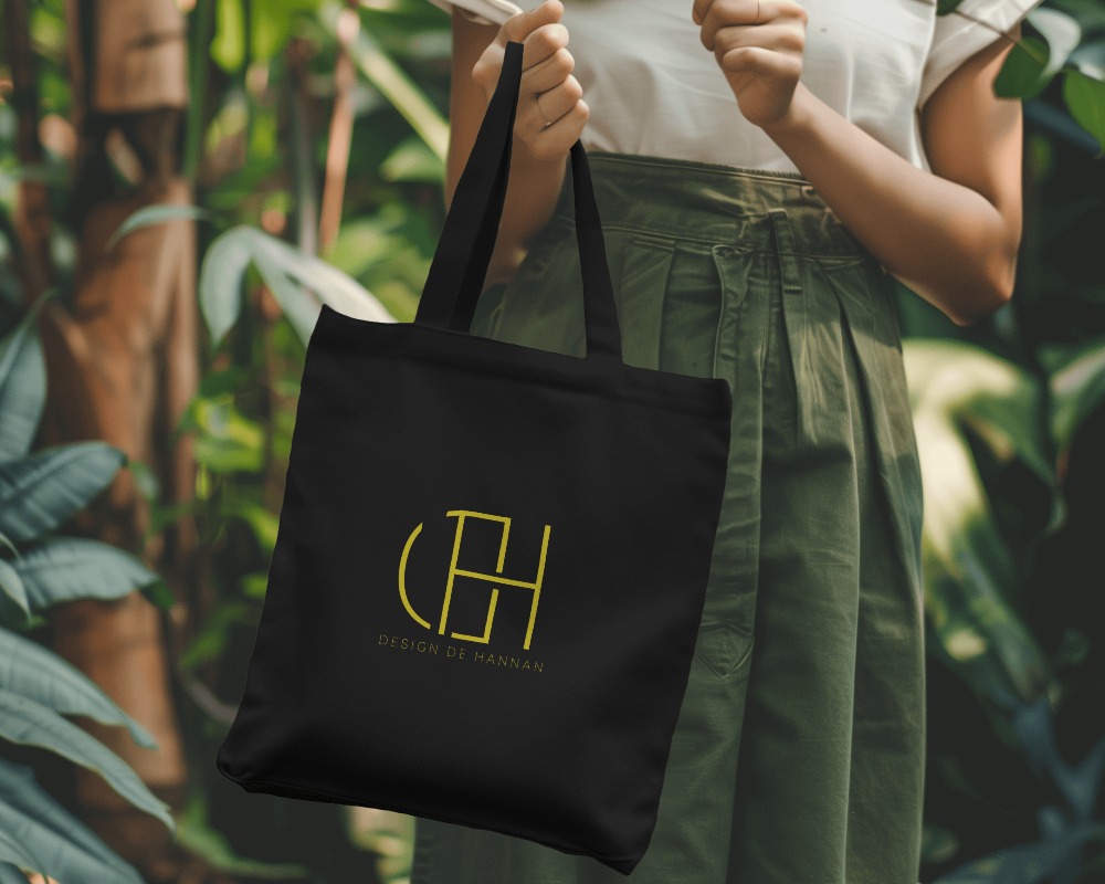 woman with tote bag mockup in garden scene 02 045 35