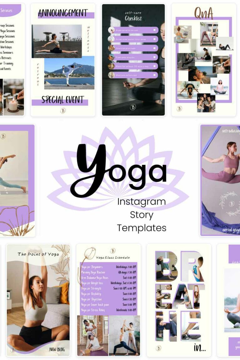 Yoga Instagram Story Canva Templates - MasterBundles
