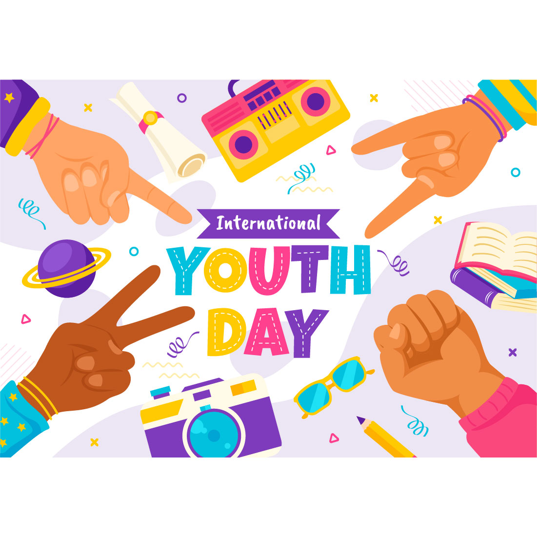 11 International Youth Day Illustration preview image.