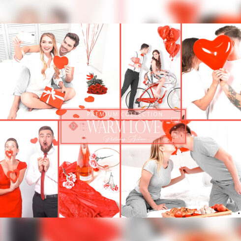 12 Photoshop Actions, Warm Love Ps Action, Bright ACR Preset, White And Red Filter, Top Theme, Blog Instagram, Nature Image, Brilliant, Ruby cover image.