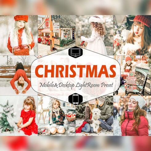 Christmas Mobile & Desktop Lightroom Presets, instagram modern LR preset, trendy filter , Best Blogger DNG travel lifestyle fashion theme cover image.