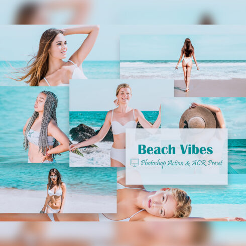 12 Photoshop Actions, Beach Vibes Ps Action, Summer ACR Preset, Saturation Filter, Lifestyle Theme For Instagram, Professional Portrait cover image.