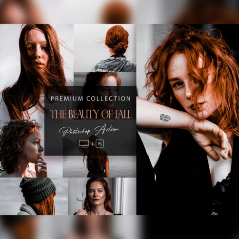 12 Photoshop Actions, The Beauty Of Fall Ps Action, Autumn ACR Preset, Saturation Filter, Lifestyle Theme For Instagram, Fall Filters, Ginger Portrait cover image.