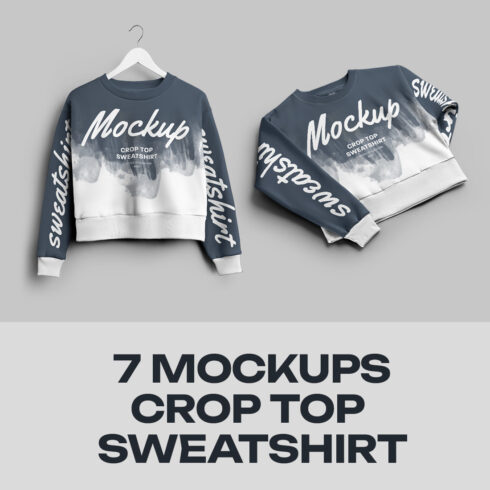 6 Mockups Crop Top Woman Sweatshirt cover image.