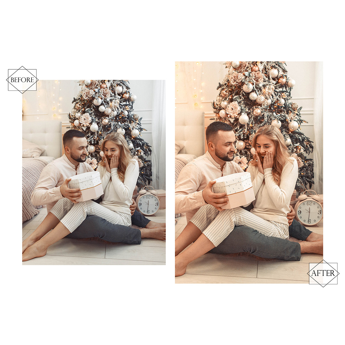 12 Photoshop Actions, Christmas Cheer Ps Action, Xmas ACR Preset, Wormy Filter, Lifestyle Theme For Instagram, Winter, Family Photos preview image.