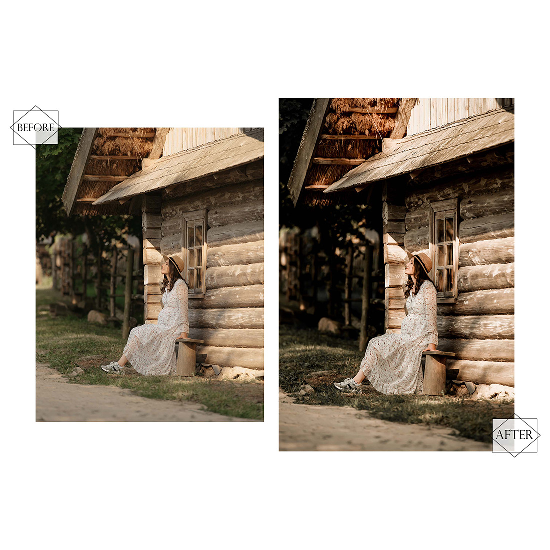 12 Photoshop Actions, Farmhouse Ps Action, Farmstead Cozy ACR Preset, Green Filter, Lifestyle Theme For Instagram, Avocado Moody, Warm Portrait preview image.