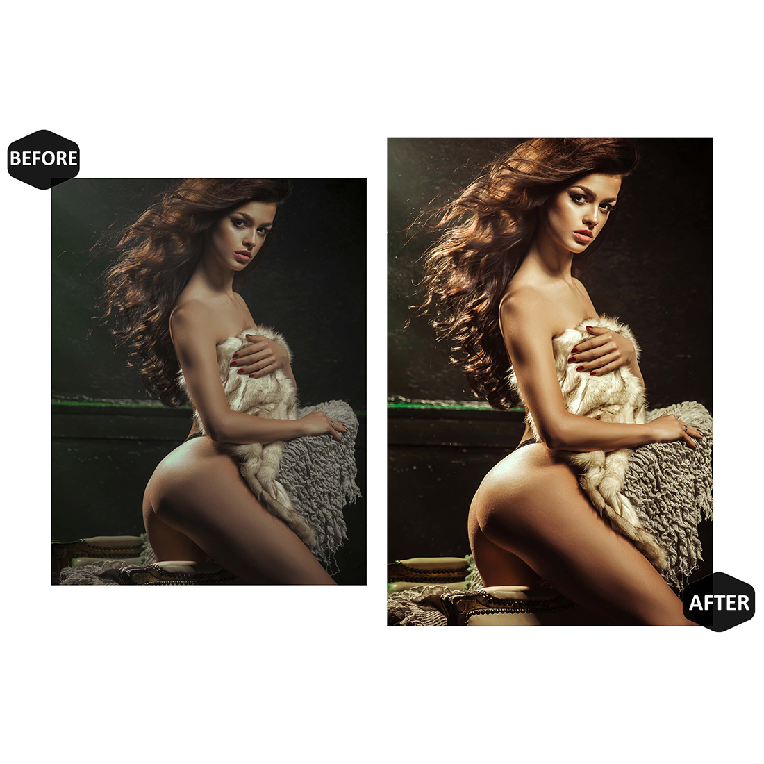 10 Boudoir Mobile & Desktop Lightroom Presets, beauty nude Filter for LR preset, Portrait, DNG Lifestyle Blogger Photography Instagram Theme preview image.