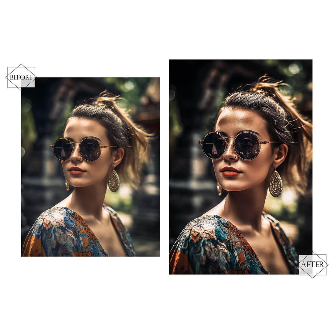 12 Photoshop Actions, Different Summer Ps Action, Moody ACR Preset, Blue Filter, Lifestyle Theme For Instagram, Dark Presets, Warm Portrait preview image.