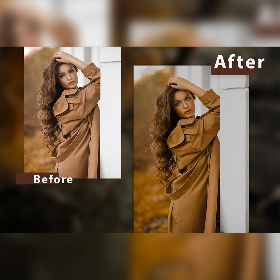 12 Photoshop Actions, Shade Of Autumn Ps Action, Fall ACR Preset, Saturation Filter, Lifestyle Theme For Instagram, Warm Brownie, Professional Portrait preview image.