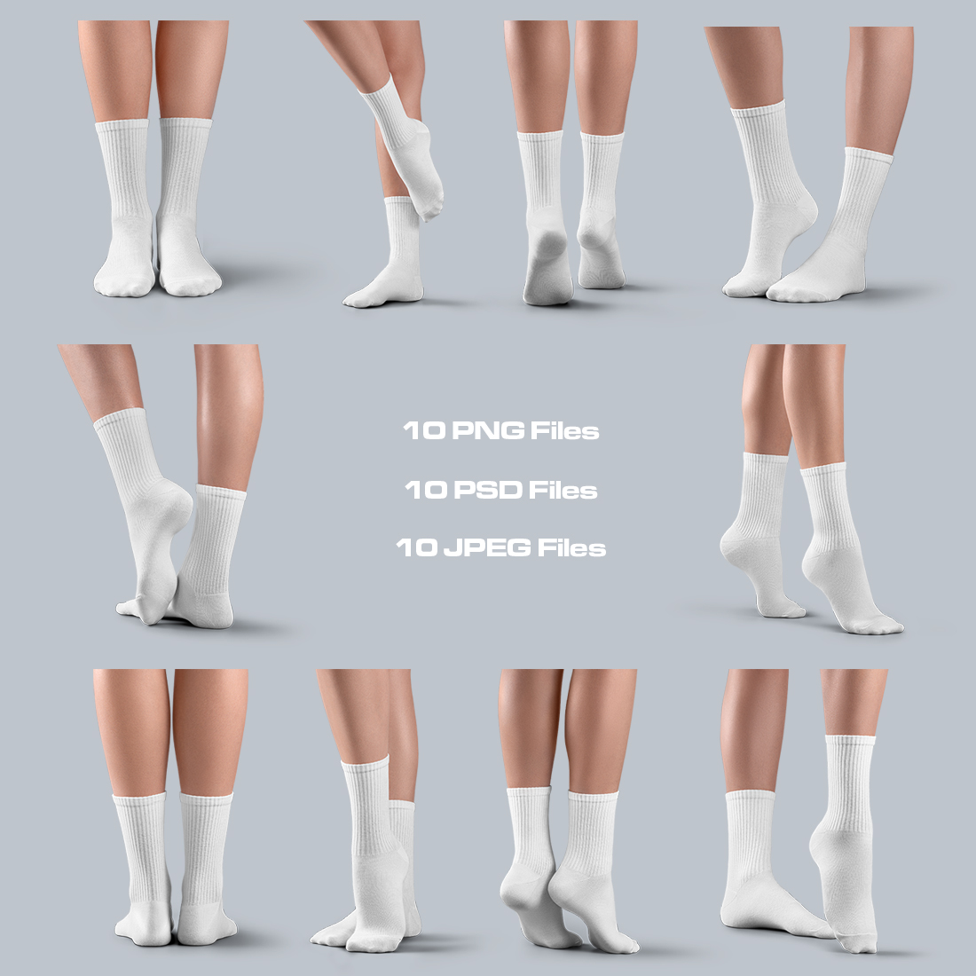 10 Mockups Long Socks on the Woman Legs preview image.