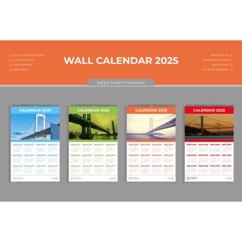 Wall Calendar 2025 cover image.
