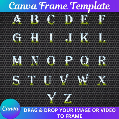 "Drag & Drop Frame Set" (letters, numbers, symbols) cover image.