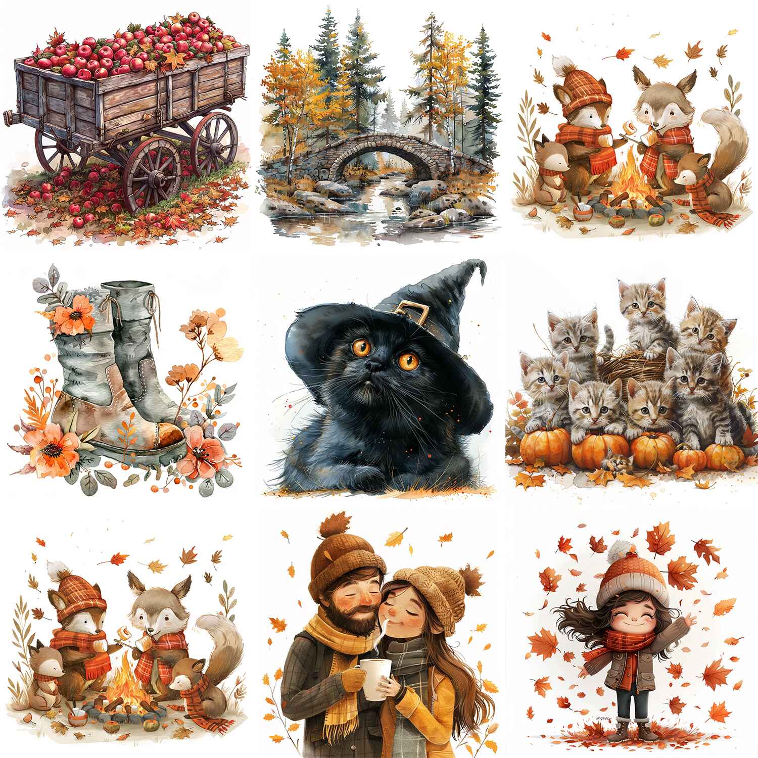 Autumn Time Clipart Bundle preview image.