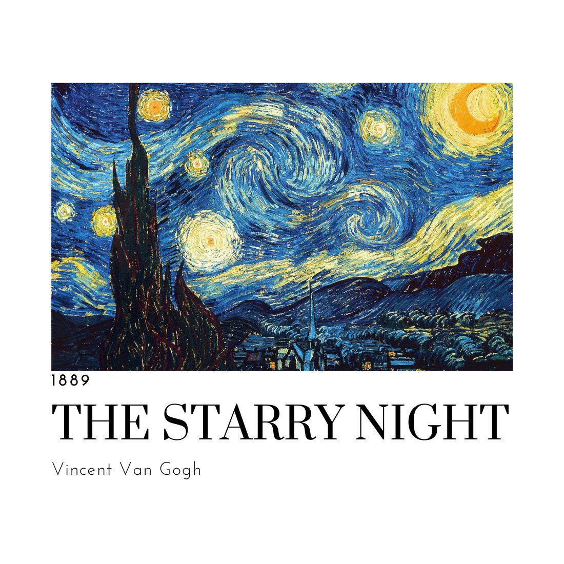 The Starry Night T-Shirt Design cover image.