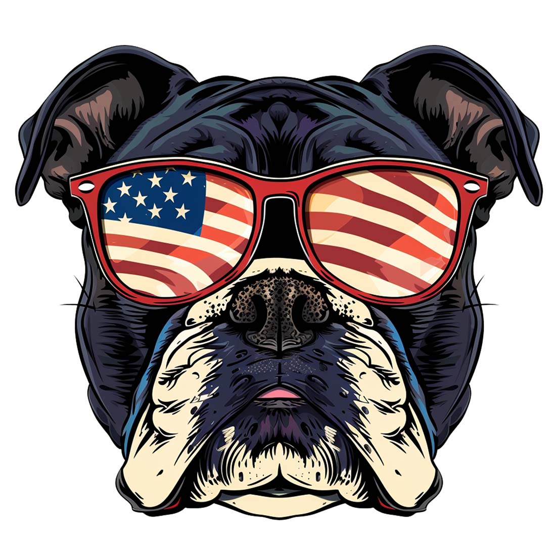 American Dog waring American Sunglasses Unique Design preview image.