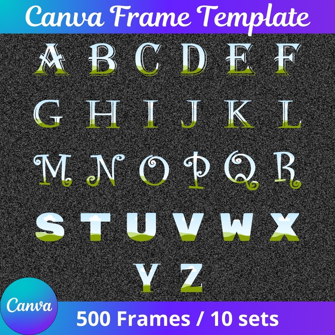 Mega Frame Set (Alphabets, Numbers, Symbols) | 10 Sets cover image.