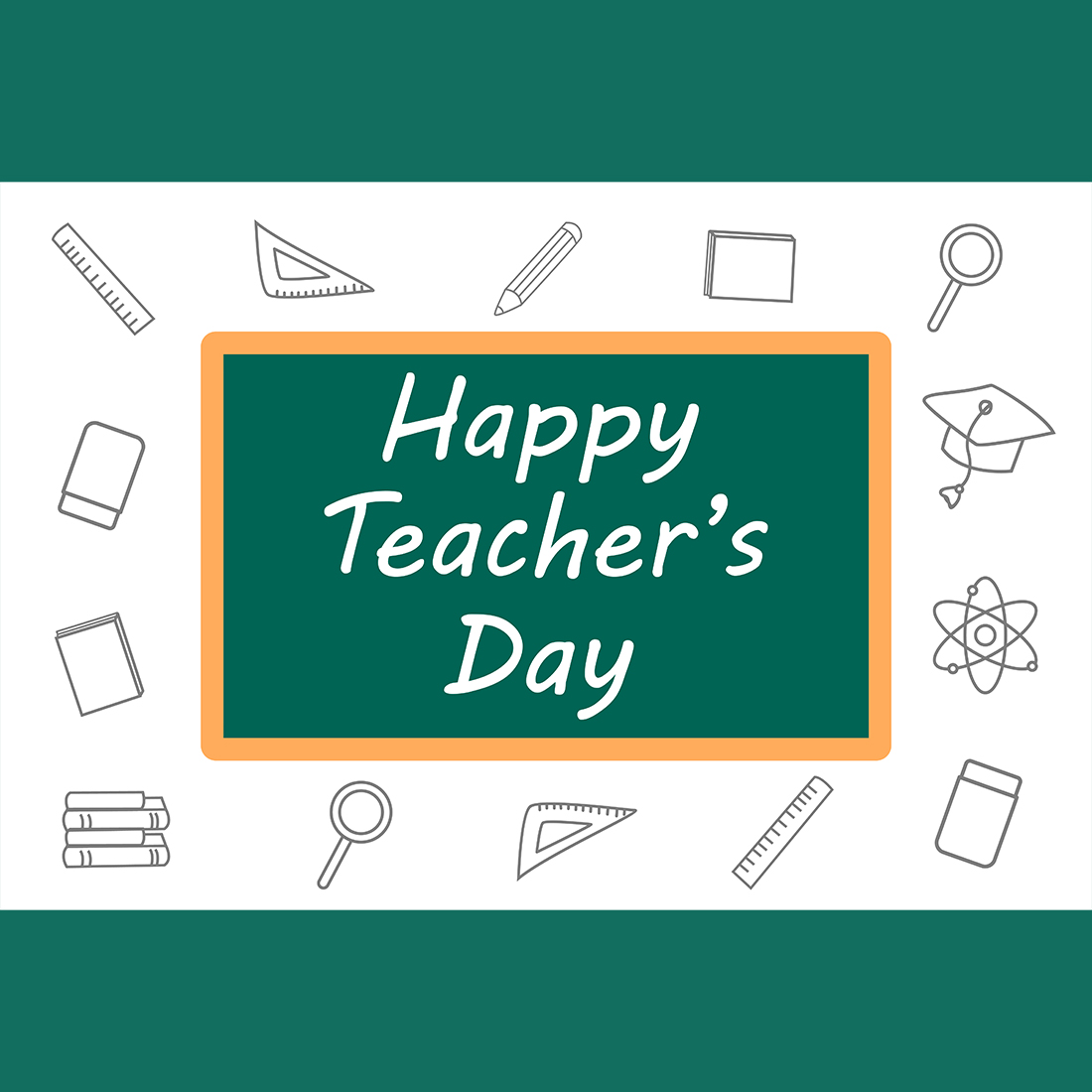 Happy Teacher's Day design 3 templates preview image.