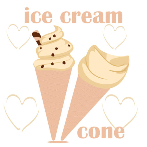 Ice cream cone, Ice cream in a waffle cone 2 templates cover image.