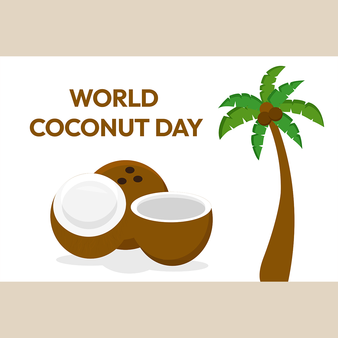 World coconut day design preview image.