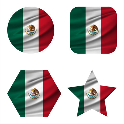 Mexico, mexican flags design, Mexican flag 4 design concept cover image.