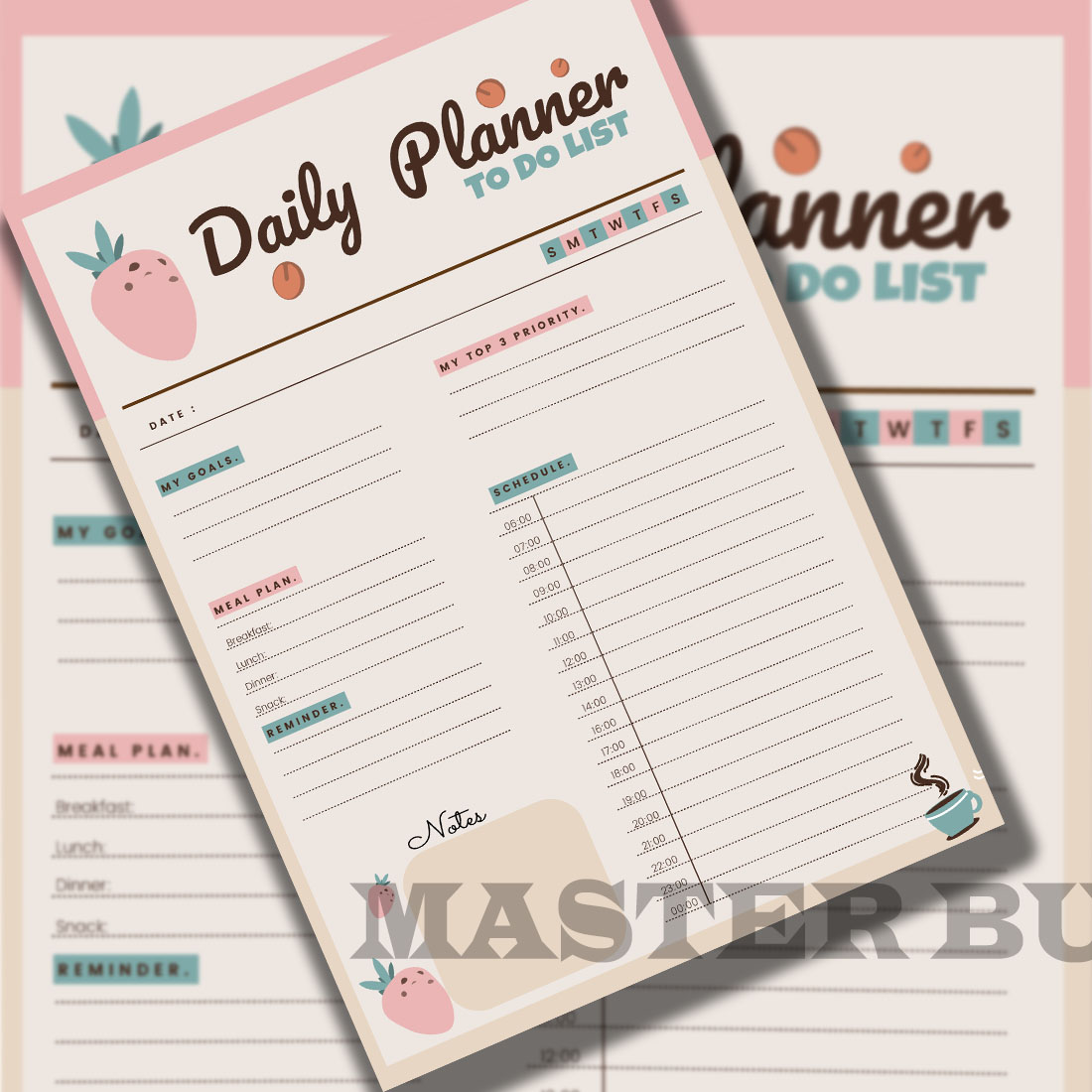 Product Title: Elegant Daily Task To-Do Sheet preview image.