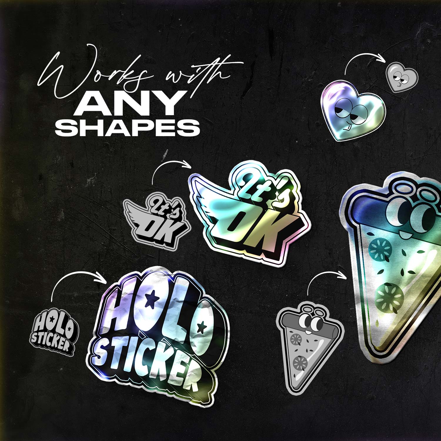 Holographic Sticker Mockup preview image.