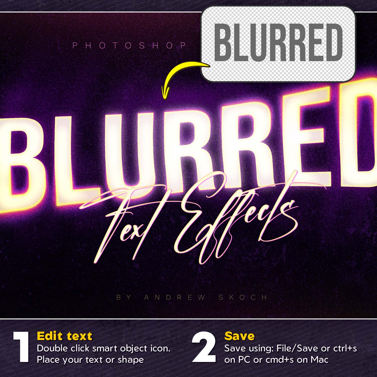 Gradient Blurred Text Effect preview image.