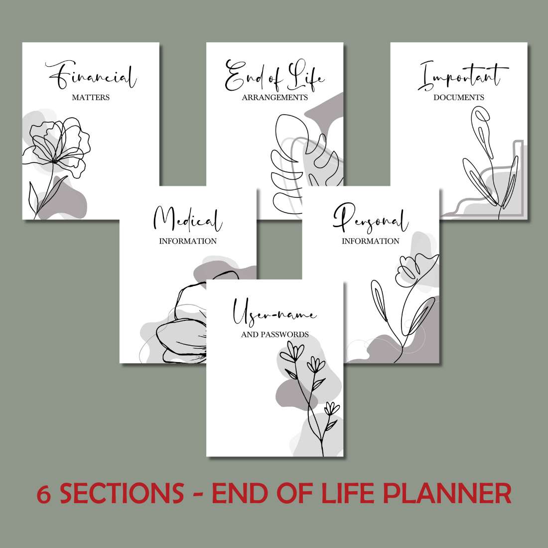 End of Life Planner - Canva Template preview image.