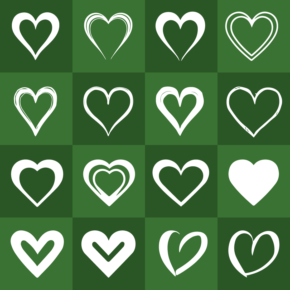 16 Heart shapes preview image.