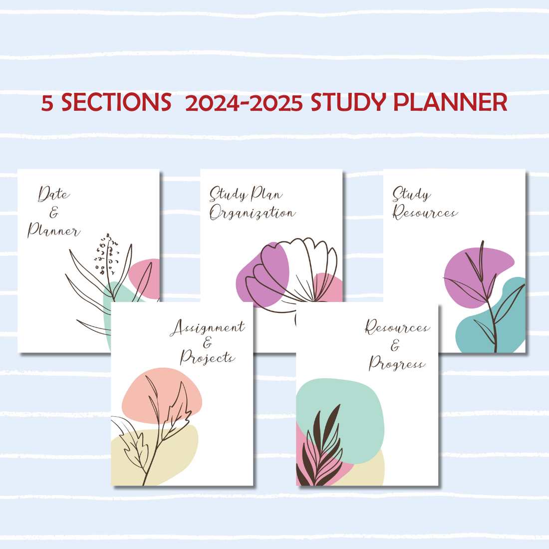2024-2025 Study Planner - Canva Template preview image.
