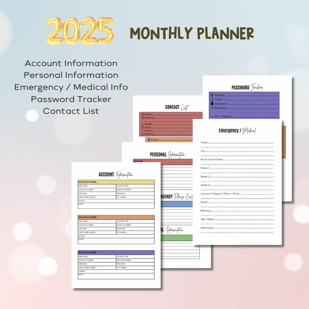 2025 Monthly Planner - Canva Template - MasterBundles