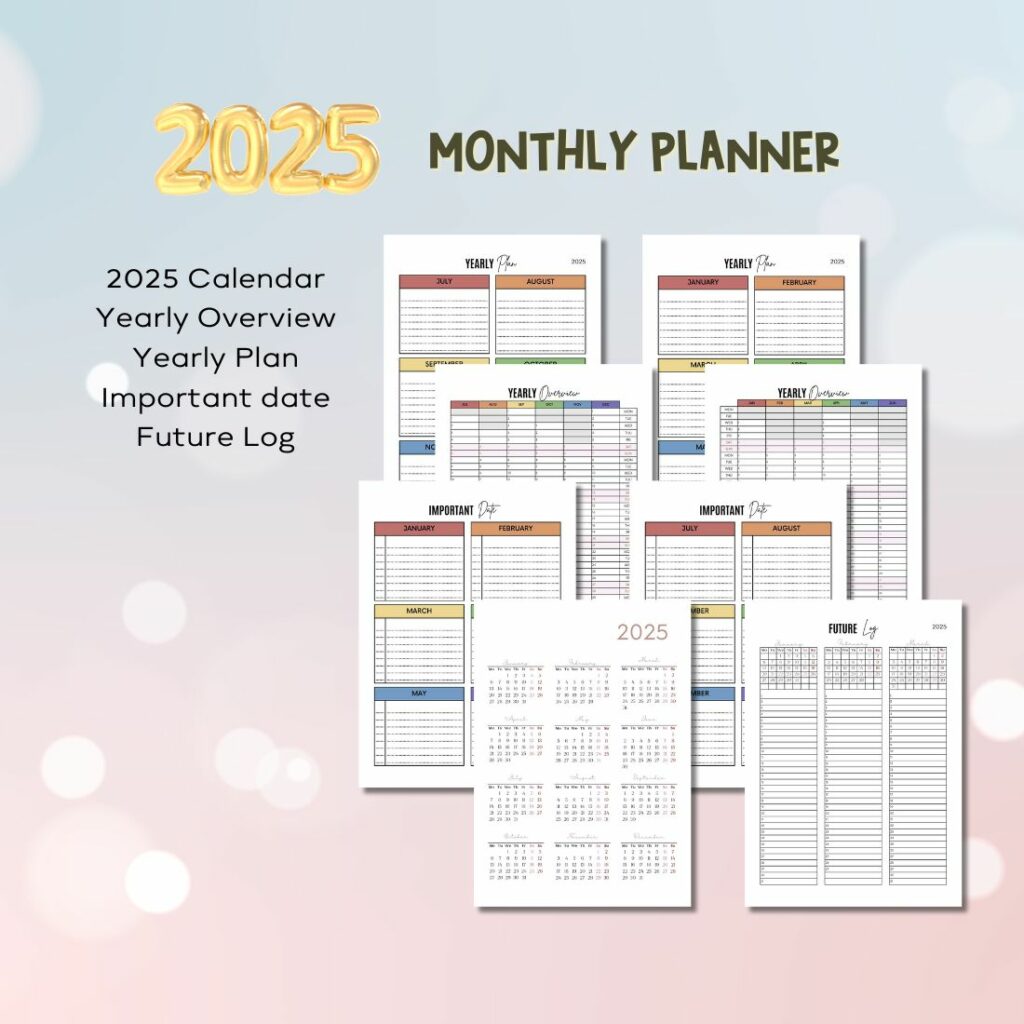2025 Monthly Planner - Canva Template - MasterBundles