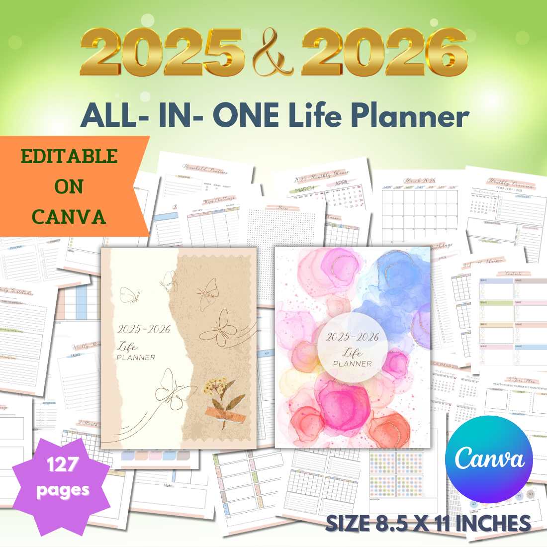 2025-2026 All-in-one Life Planner cover image.