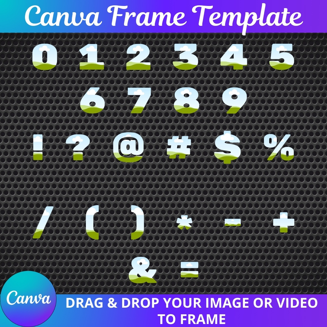 "Drag & Drop Frame Set" (letters, numbers, symbols) | № 4 preview image.