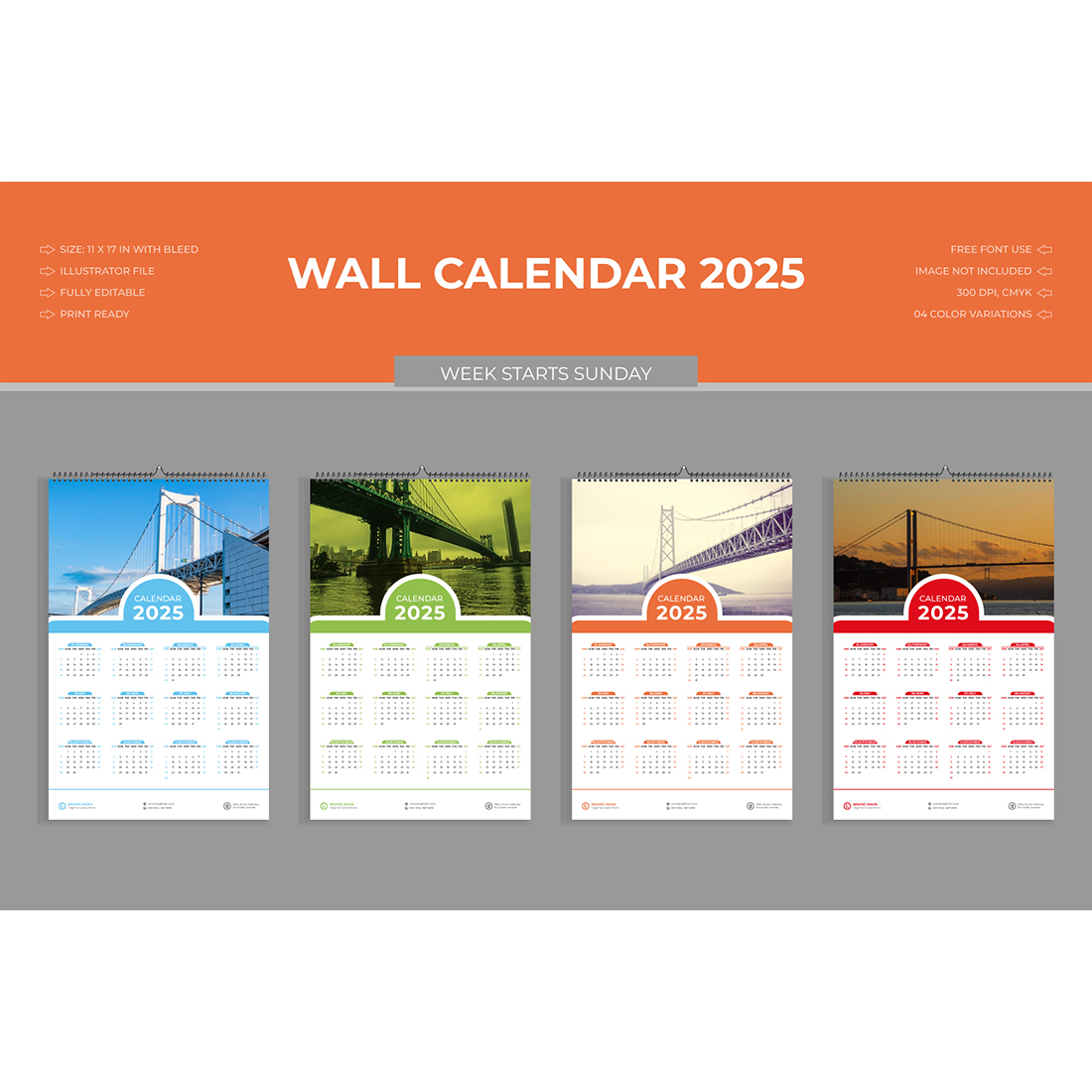 Wall Calendar 2025 preview image.