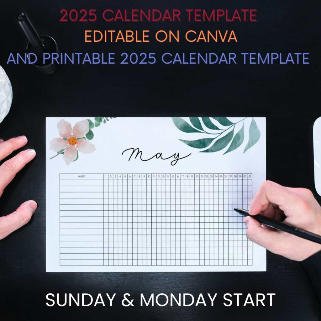 2025 Calendar Template - Editable on Canva - MasterBundles