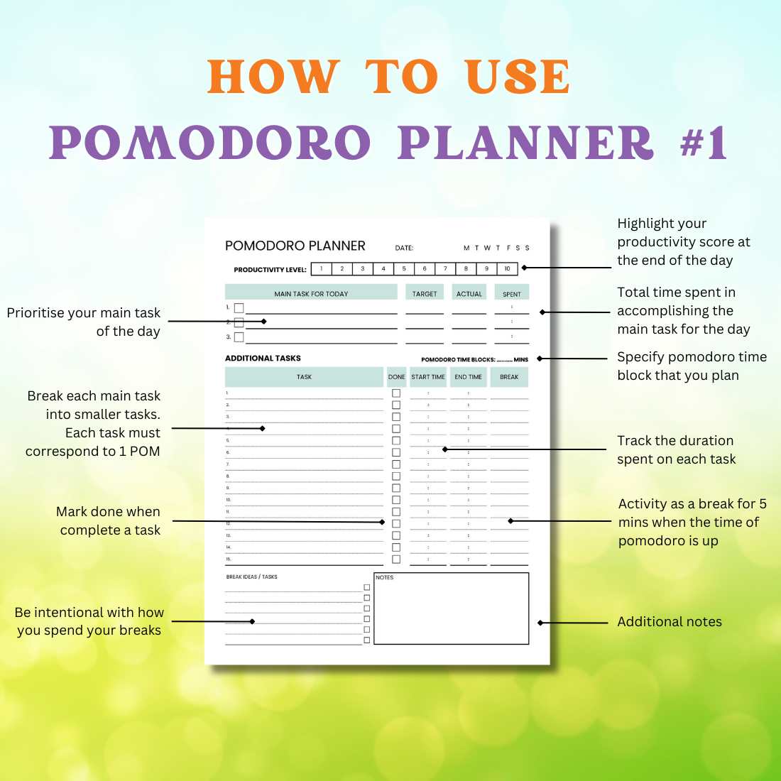 Pomodoro Planner & Tracker preview image.