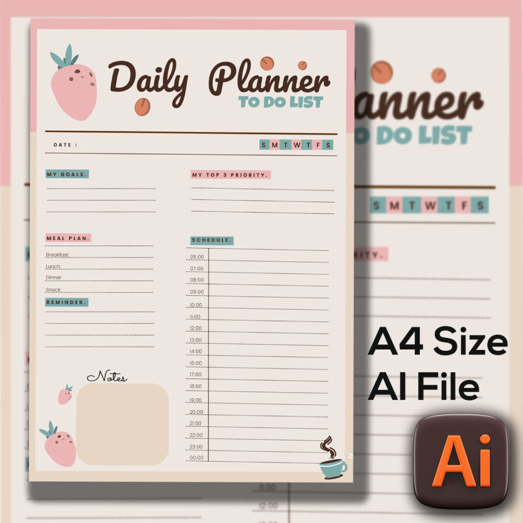 Product Title: Elegant Daily Task To-Do Sheet - MasterBundles