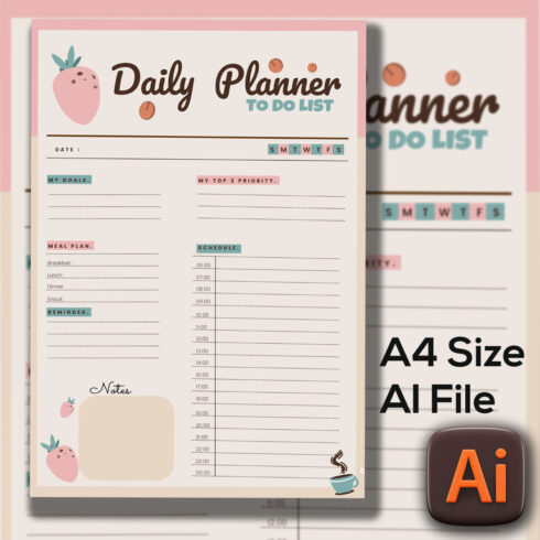Product Title: Elegant Daily Task To-Do Sheet cover image.