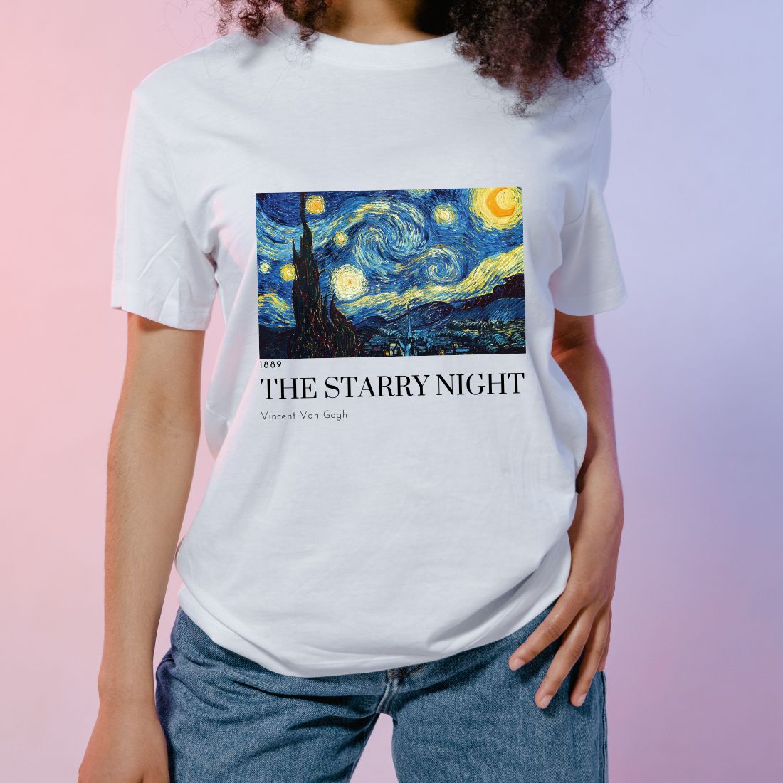 The Starry Night T-Shirt Design preview image.