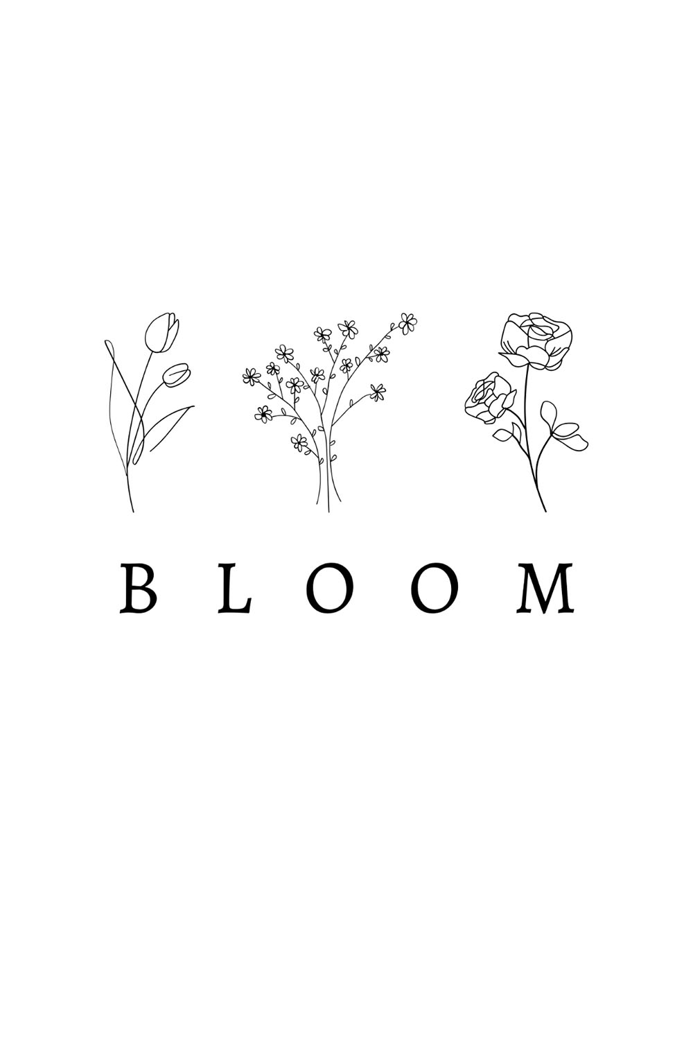 Bloom Design SVG, PNG pinterest preview image.