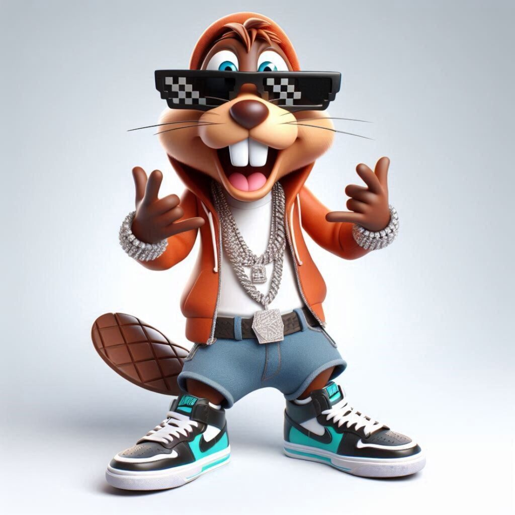 3D Gangsta Rap Beaver Urban Street Wear Collectible Avatar - MasterBundles