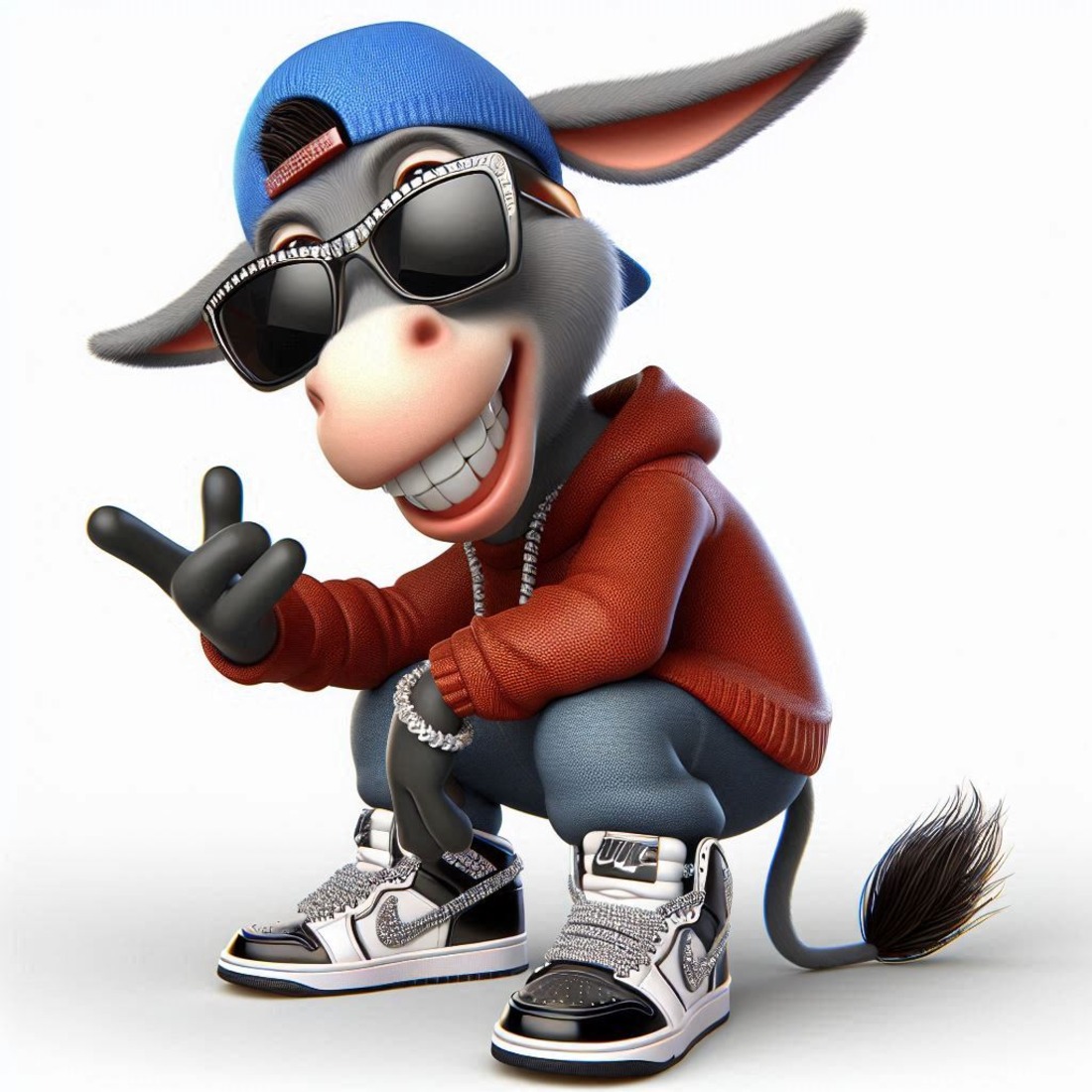 3D Gangsta Rap Donkey Urban Street Wear Collectible Avatar preview image.