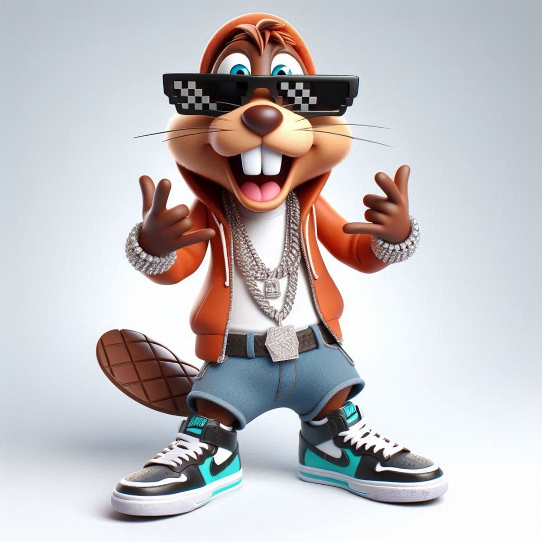 3D Gangsta Rap Beaver Urban Street Wear Collectible Avatar preview image.