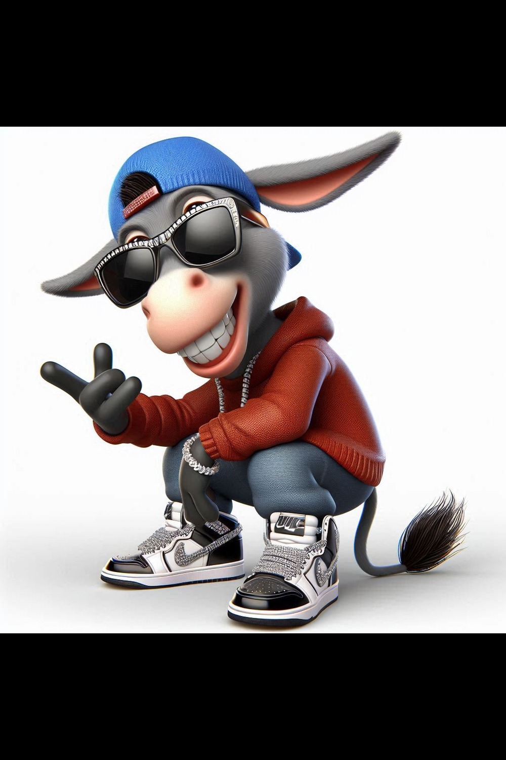 3D Gangsta Rap Donkey Urban Street Wear Collectible Avatar pinterest preview image.
