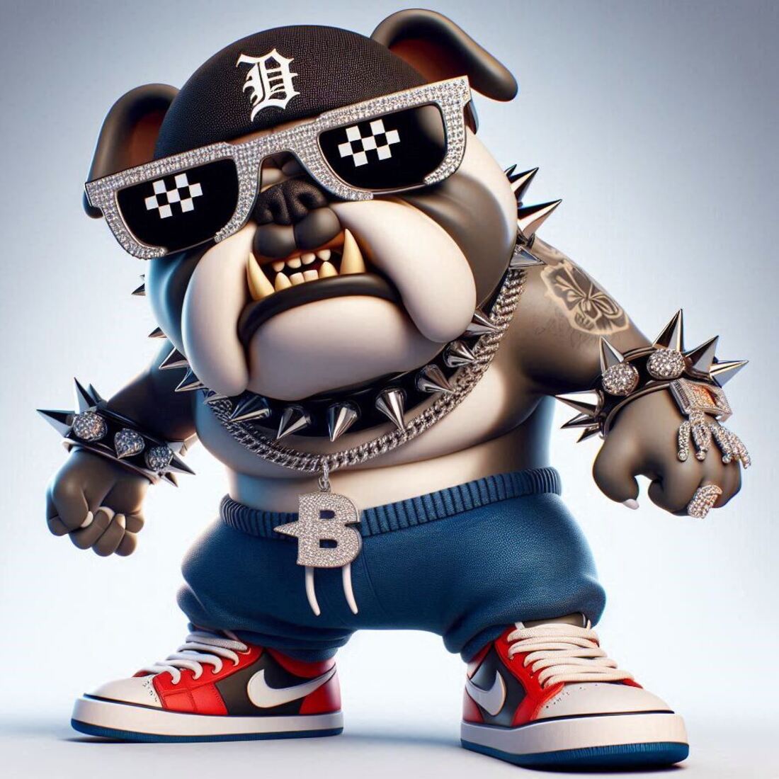 3D Gangsta Rap Dog Urban Street Wear Collectible Avatar preview image.
