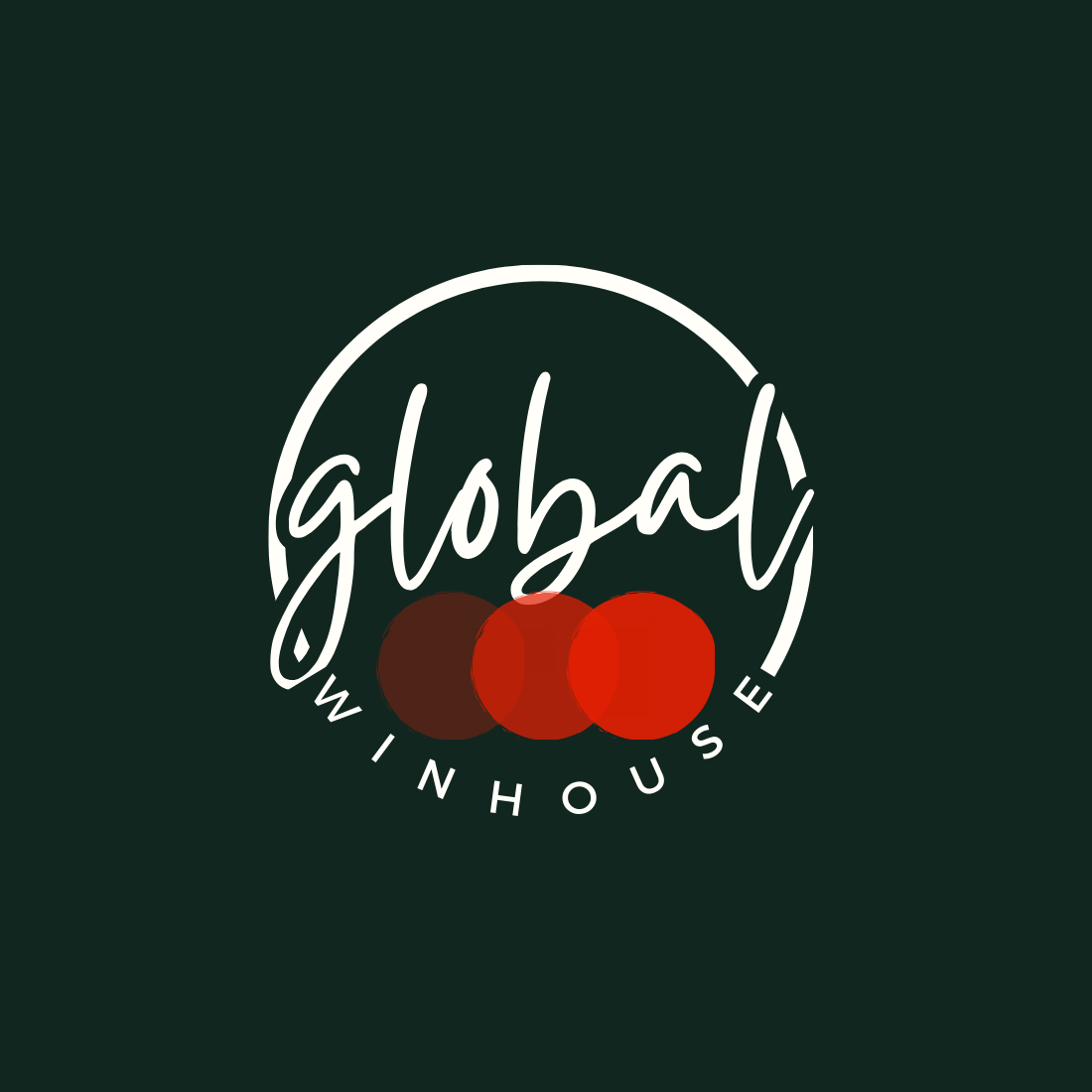Stylish Global Logo with Handwritten Text and Abstract Circles preview image.