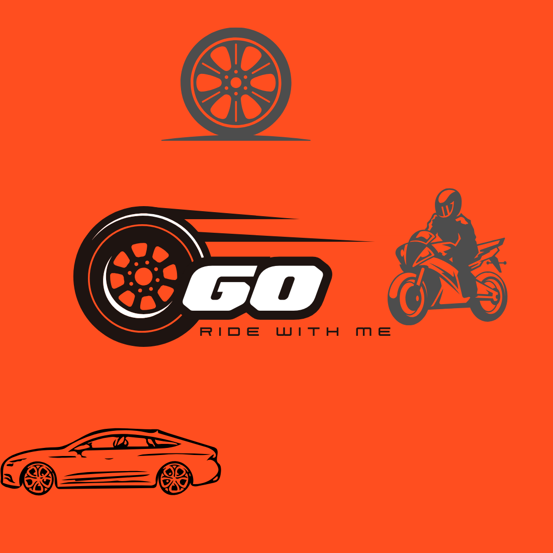 Dynamic Automotive Logo with Bold Typography and Racing Elements cover image.