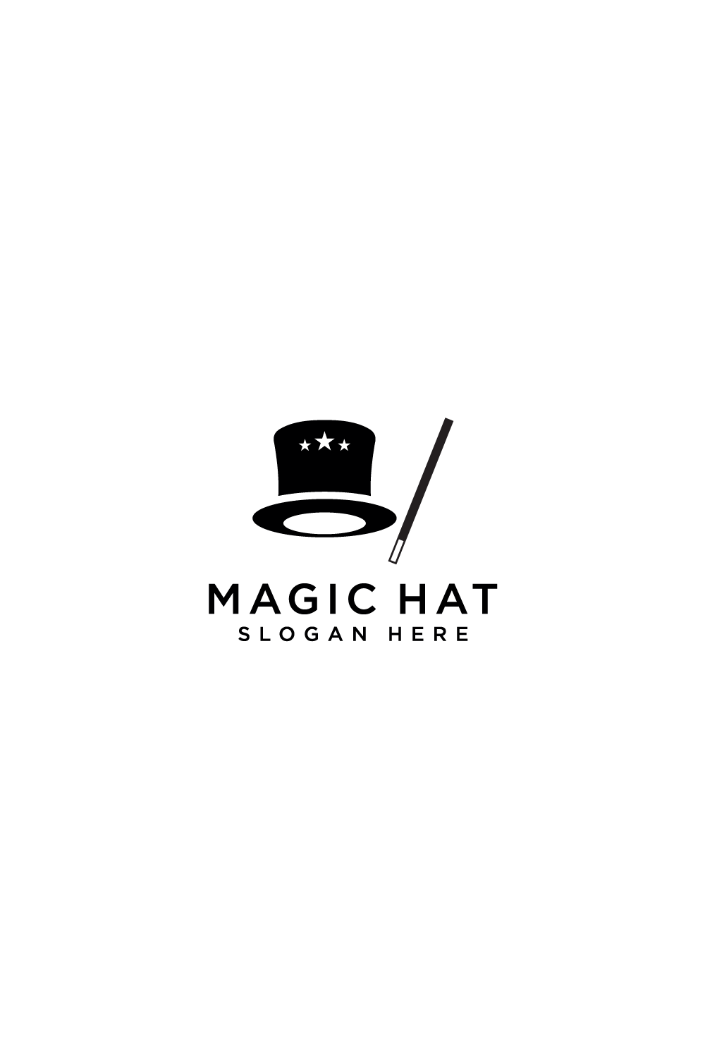 magic hat logo design template pinterest preview image.